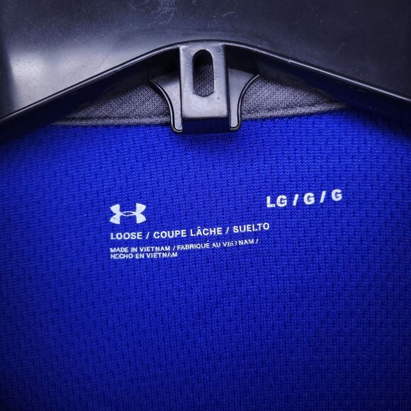Under Armour Polo Shirt Mens Large Blue Performance Loose Tech - Picture 10 of 12